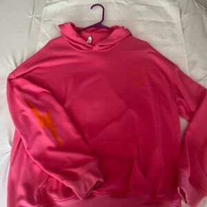 Pink Hoodie with Orange Detail